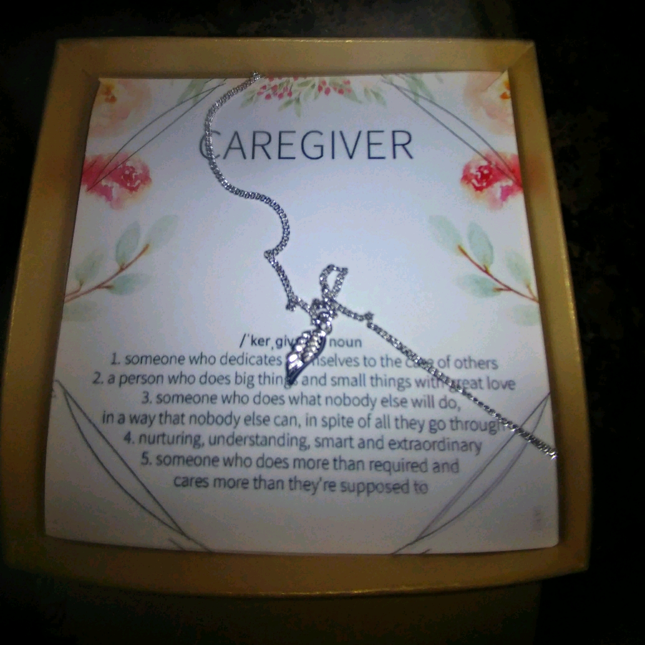 Brand New Dear Ava Caregiver Silver Necklace